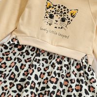 Casual Leopard Cotton Girls Dresses main image 3
