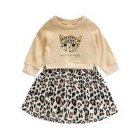 Casual Leopard Cotton Girls Dresses main image 2