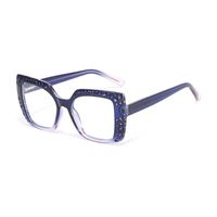 Retro Lady Solid Color Resin Square Full Frame Optical Glasses sku image 4