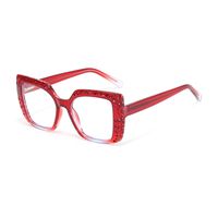 Retro Lady Solid Color Resin Square Full Frame Optical Glasses sku image 3