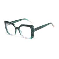 Retro Lady Solid Color Resin Square Full Frame Optical Glasses sku image 5