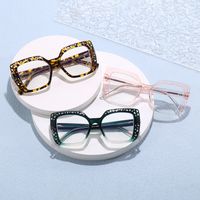 Retro Lady Solid Color Resin Square Full Frame Optical Glasses main image 2