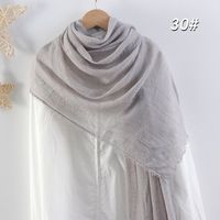 Women's Elegant Basic Solid Color Cotton And Linen Scarf sku image 30