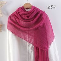 Women's Elegant Basic Solid Color Cotton And Linen Scarf sku image 25