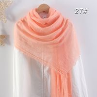 Women's Elegant Basic Solid Color Cotton And Linen Scarf sku image 27