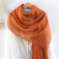 Women's Elegant Basic Solid Color Cotton And Linen Scarf main image 5