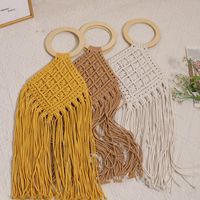Women's Medium Polyester Solid Color Vintage Style Classic Style Square Open Straw Bag main image 6