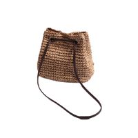 Women's Medium Straw Solid Color Classic Style Square String Shoulder Bag main image 2