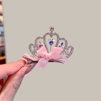 Kid's Princess Cute Crown Rhinestone Hair Clip sku image 4