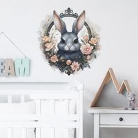 Pastoral Rabbit Flower Pvc Wall Sticker Wall Art main image 2