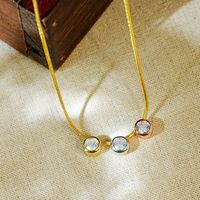 Copper Rose Gold Plated White Gold Plated Gold Plated Elegant Retro Geometric Inlay Zircon Bracelets Earrings Necklace main image 9