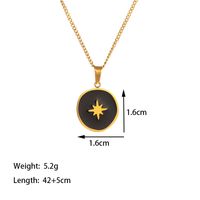 304 Stainless Steel 18K Gold Plated Vintage Style Simple Style Commute Polishing Plating Star Acrylic Pendant Necklace main image 2