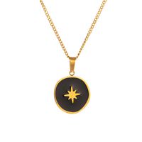 304 Stainless Steel 18K Gold Plated Vintage Style Simple Style Commute Polishing Plating Star Acrylic Pendant Necklace main image 5