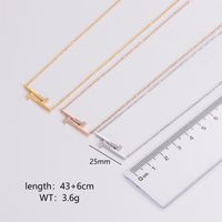Stainless Steel 18K Gold Plated Rose Gold Plated Elegant Luxurious T Shape Zircon Necklace main image 2