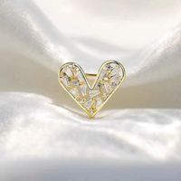 Romantic Heart Shape Alloy Rhinestone Unisex Corsage sku image 1