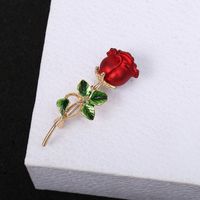 Romantic Rose Artificial Gemstones Alloy Unisex Corsage sku image 1