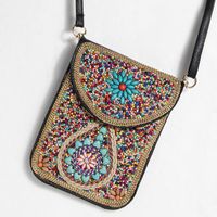 Women's Small Pu Leather Elephant Flower Vintage Style Square Magnetic Buckle Crossbody Bag sku image 19