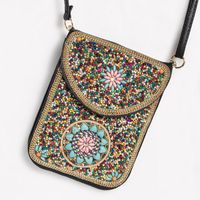 Women's Small Pu Leather Elephant Flower Vintage Style Square Magnetic Buckle Crossbody Bag sku image 32