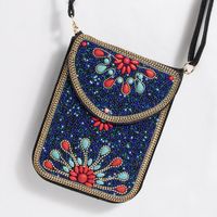 Women's Small Pu Leather Elephant Flower Vintage Style Square Magnetic Buckle Crossbody Bag sku image 36
