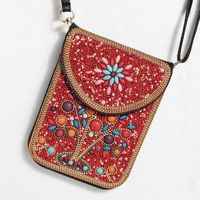 Women's Small Pu Leather Elephant Flower Vintage Style Square Magnetic Buckle Crossbody Bag sku image 27