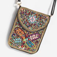 Women's Small Pu Leather Elephant Flower Vintage Style Square Magnetic Buckle Crossbody Bag sku image 31