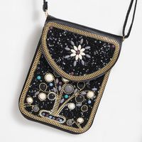 Women's Small Pu Leather Elephant Flower Vintage Style Square Magnetic Buckle Crossbody Bag sku image 47