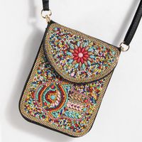 Women's Small Pu Leather Elephant Flower Vintage Style Square Magnetic Buckle Crossbody Bag sku image 18