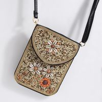 Women's Small Pu Leather Elephant Flower Vintage Style Square Magnetic Buckle Crossbody Bag main image 3