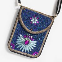 Women's Small Pu Leather Elephant Flower Vintage Style Square Magnetic Buckle Crossbody Bag sku image 29