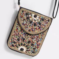 Women's Small Pu Leather Elephant Flower Vintage Style Square Magnetic Buckle Crossbody Bag sku image 37