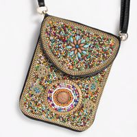 Women's Small Pu Leather Elephant Flower Vintage Style Square Magnetic Buckle Crossbody Bag sku image 33