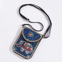 Women's Small Pu Leather Elephant Flower Vintage Style Square Magnetic Buckle Crossbody Bag main image 2