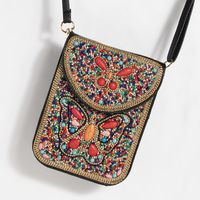 Women's Small Pu Leather Elephant Flower Vintage Style Square Magnetic Buckle Crossbody Bag sku image 14