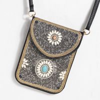 Women's Small Pu Leather Elephant Flower Vintage Style Square Magnetic Buckle Crossbody Bag sku image 17