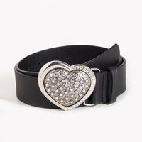 Simple Style Heart Shape Pu Leather Alloy Women's Leather Belts sku image 1