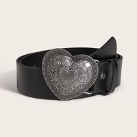 Simple Style Heart Shape Pu Leather Alloy Women's Leather Belts main image 4