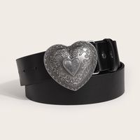 Simple Style Heart Shape Pu Leather Alloy Women's Leather Belts sku image 2