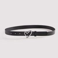 Ig Style Heart Shape Pu Leather Alloy Plating Women's Leather Belts main image 4