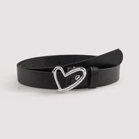 Ig Style Heart Shape Pu Leather Alloy Plating Women's Leather Belts sku image 1