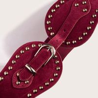 Cowboy Style Geometric Pu Leather Rivet Women's Leather Belts main image 4