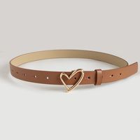 Ig Style Heart Shape Pu Leather Alloy Plating Women's Leather Belts main image 3