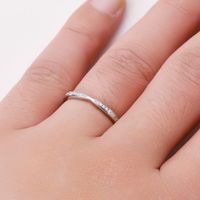 Simple Style Geometric Sterling Silver Gra Plating Inlay Moissanite Rings main image 4