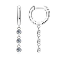 Simple Style Geometric Sterling Silver Gra Plating Inlay Moissanite Drop Earrings main image 5