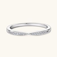 Einfacher Stil Geometrisch Sterling Silber Gra Überzug Inlay Moissanit Ringe main image 1