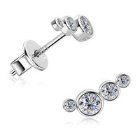Simple Style Geometric Sterling Silver Gra Plating Inlay Moissanite Ear Studs main image 2