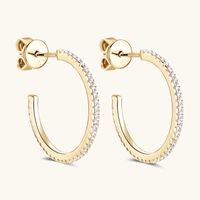 Ig Style Simple Style C Shape Sterling Silver Plating Inlay Moissanite Ear Studs main image 1