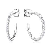 Ig Style Simple Style C Shape Sterling Silver Plating Inlay Moissanite Ear Studs main image 5