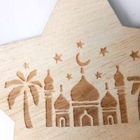 Simple Style Letter Star Wood Pendant main image 5