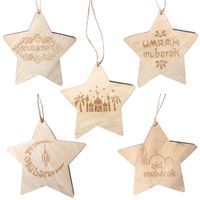 Simple Style Letter Star Wood Pendant main image 3