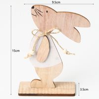 Simple Style Rabbit Heart Shape Wood Ornaments sku image 2